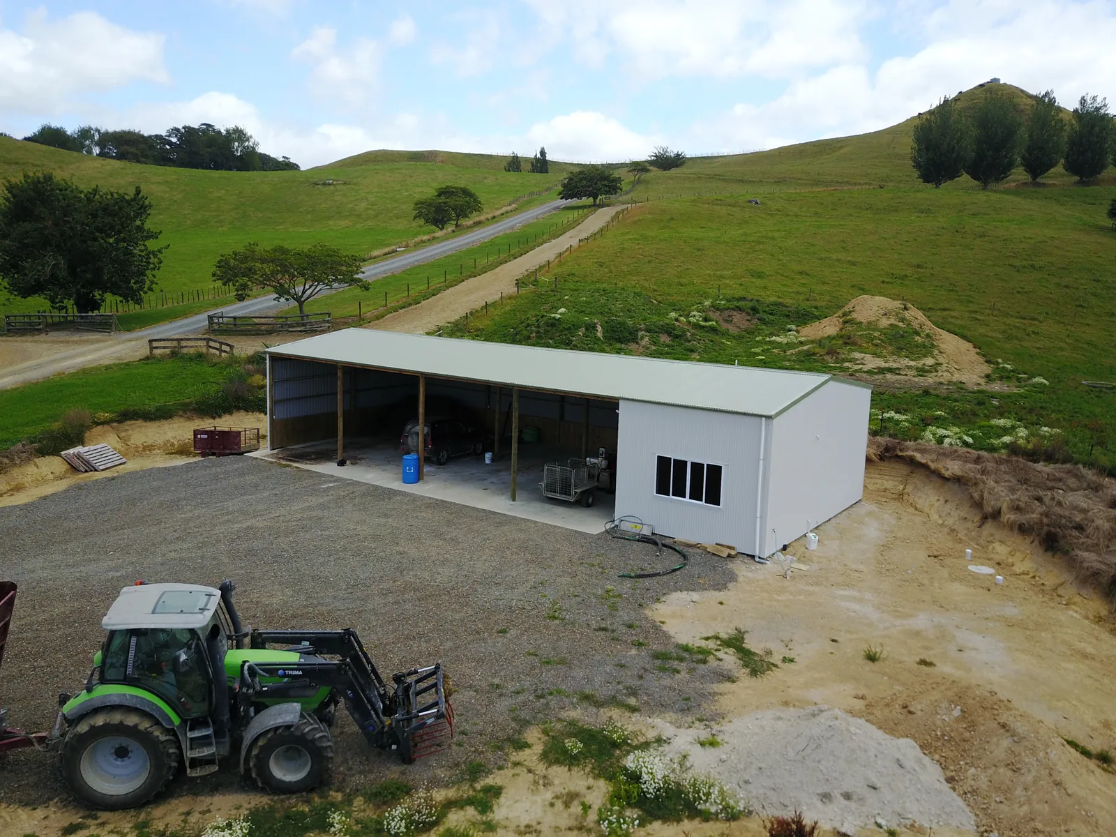 Aerial view of a parking shed by We Do It All Ltd